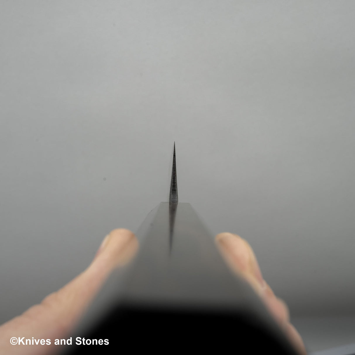 Hatsukokoro Kumokage Blue 2 Kurouchi Damascus K-tip Sujihiki 270mm Black Chacate Handle