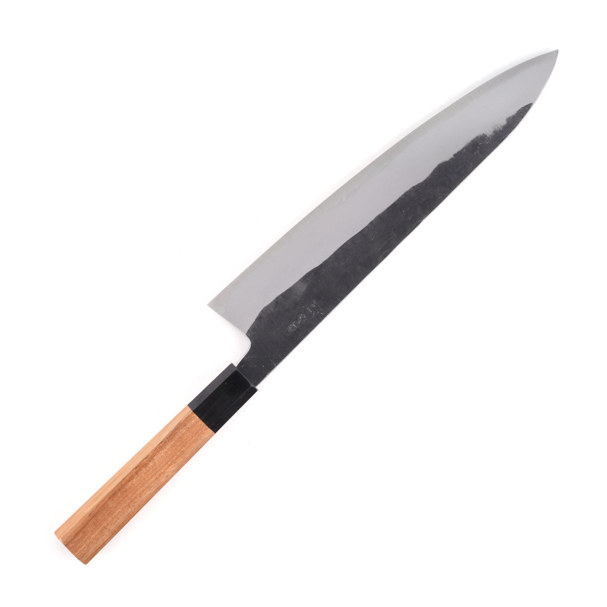 Tanaka Blue 2 Stainless Cladding Kurouchi Finish Gyuto 240mm with K&S Teak handle
