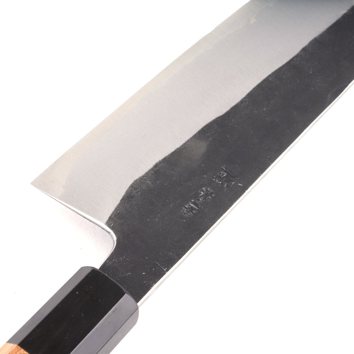 Tanaka Blue 2 Stainless Cladding Kurouchi Finish Gyuto 240mm with K&S Teak handle