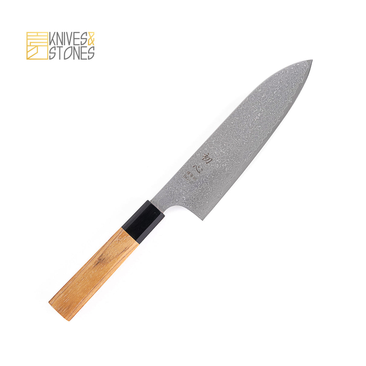 Hatsukokoro SG2 Mirror-polished Damascus Santoku/Bunka 180mm with Teak Wood Handle