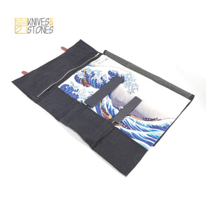 Canvas Knife Roll (10 Slot) - The Great Wave