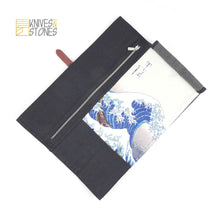 Load image into Gallery viewer, Compact Canvas Knife Roll (4 Slot) - The Great Wave