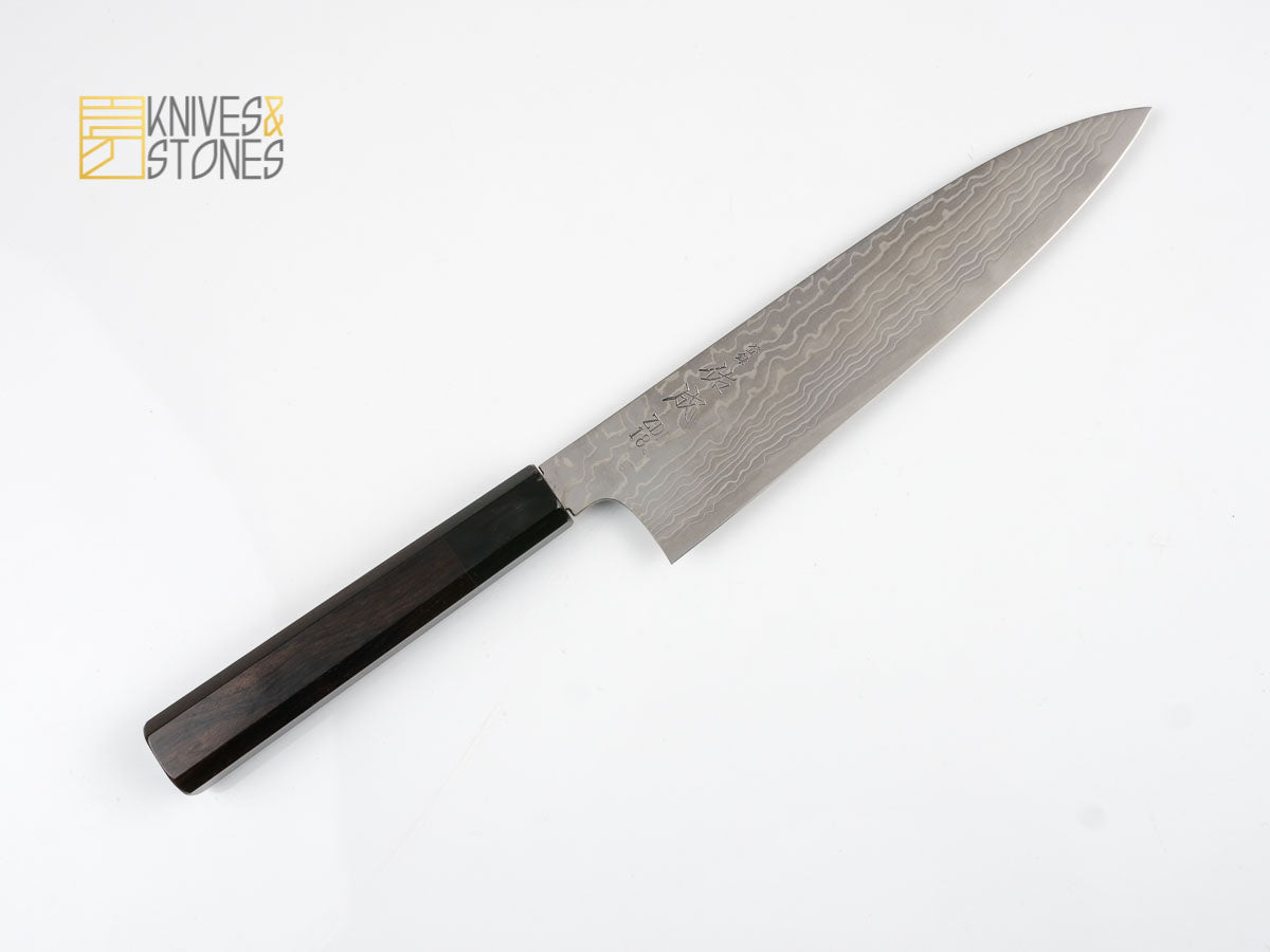 Sukenari ZDP189 Damascus Gyuto 210 mm with K&S Ebony handle and FREE Saya