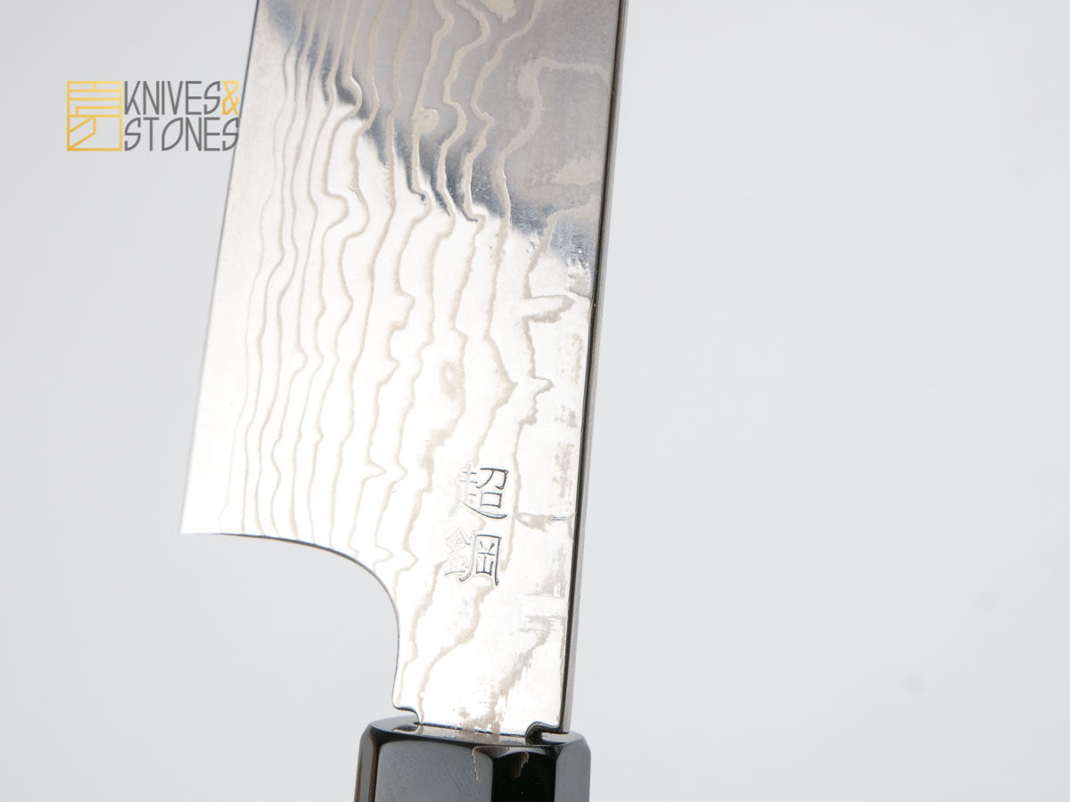 Sukenari ZDP189 Damascus Gyuto 210 mm with K&S Ebony handle and FREE Saya