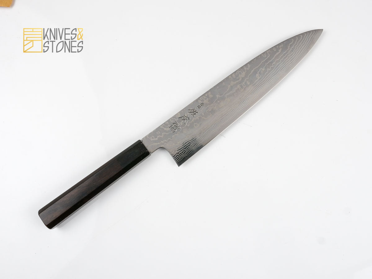 Sukenari ZDP189 Damascus Gyuto 240 mm with K&S Ebony handle and FREE Saya