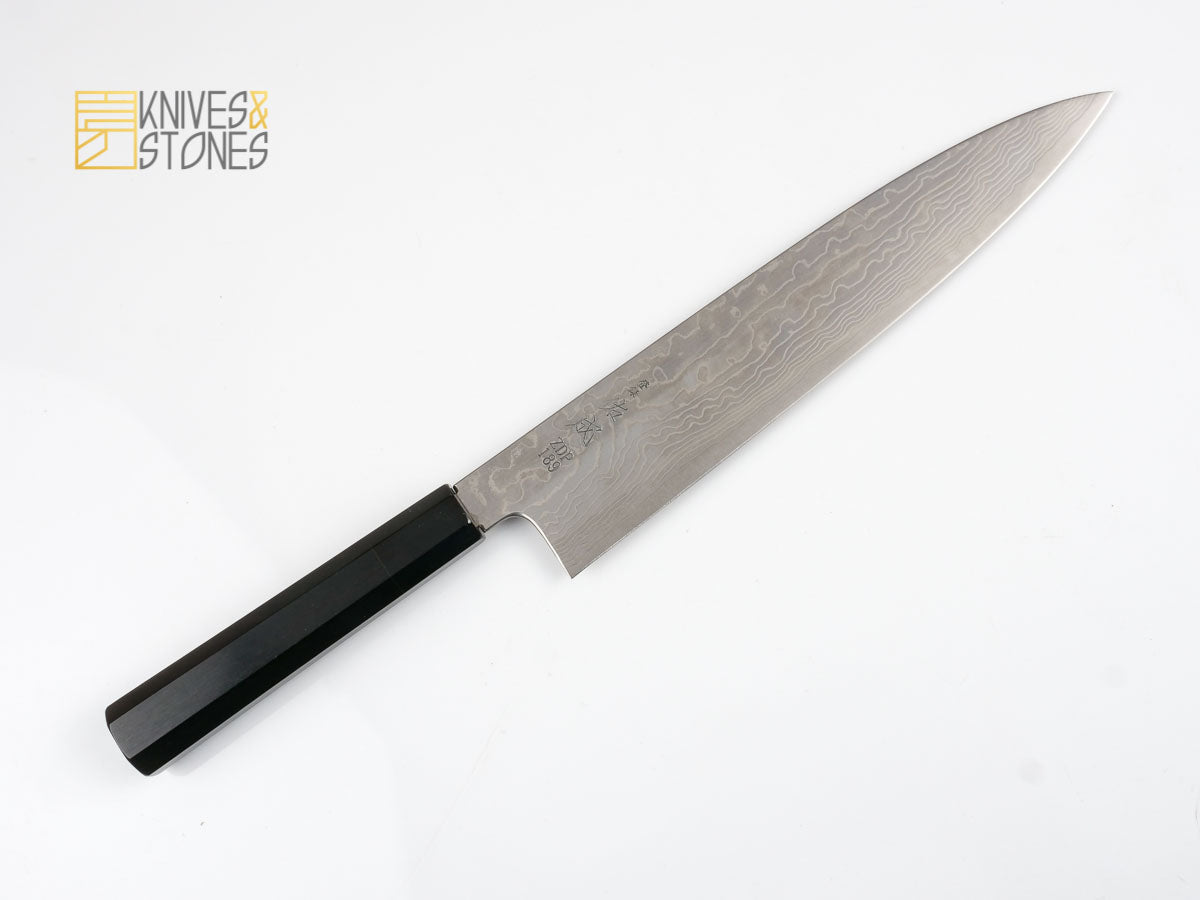 Sukenari ZDP189 Damascus Gyuto 270 mm with K&S Ebony handle and FREE Saya
