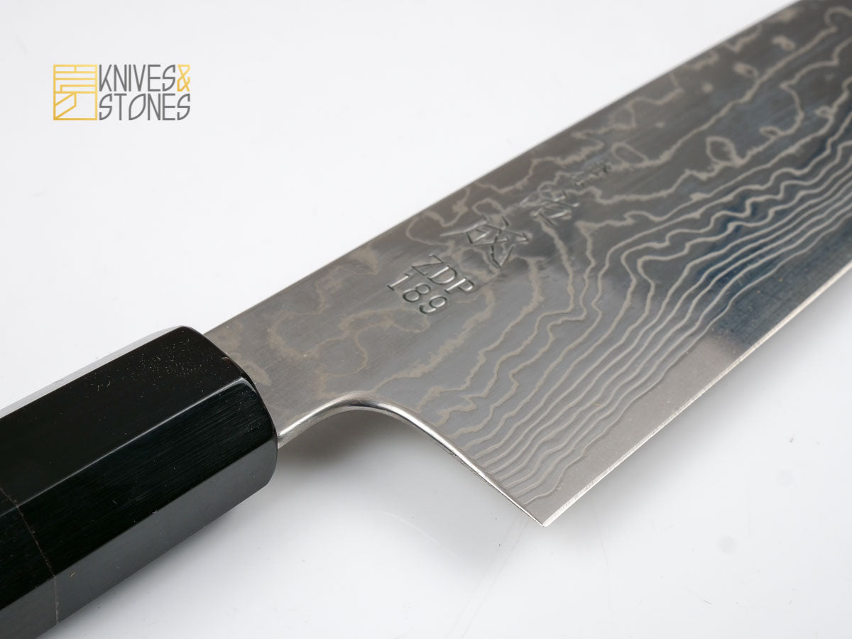 Sukenari ZDP189 Damascus Gyuto 270 mm with K&S Ebony handle and FREE Saya