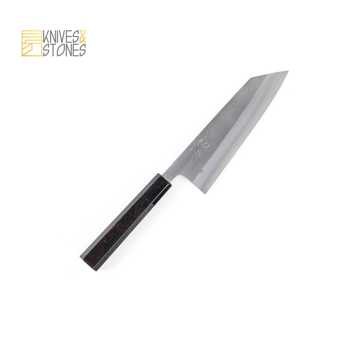 Hatsukokoro White 2 Nashiji Finish Stainless Clad Bunka 165mm, with K&S Ebony Handle,by Yoshikane