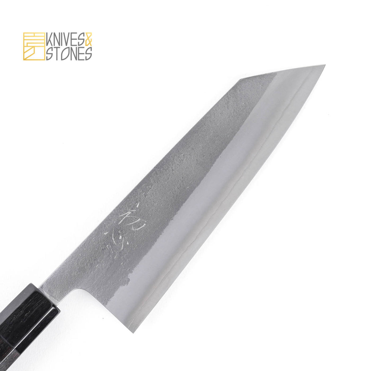 Hatsukokoro White 2 Nashiji Finish Stainless Clad Bunka 165mm, with K&S Ebony Handle,by Yoshikane