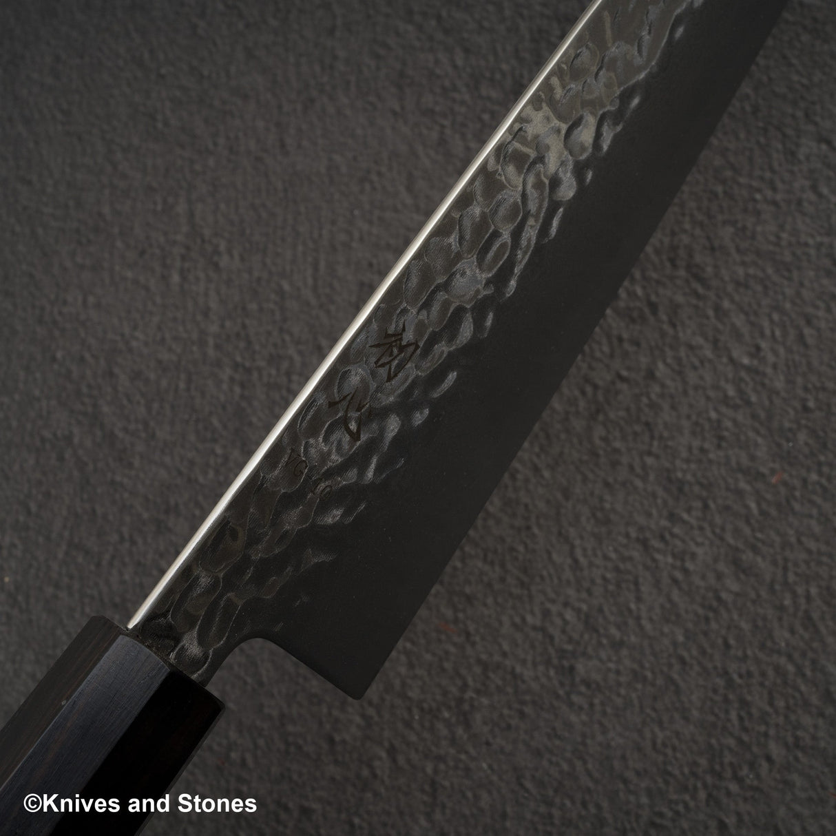 Hatsukokoro Hayabusa VG10 Damascus Tsuchime Gyuto 240mm Ebony Handle