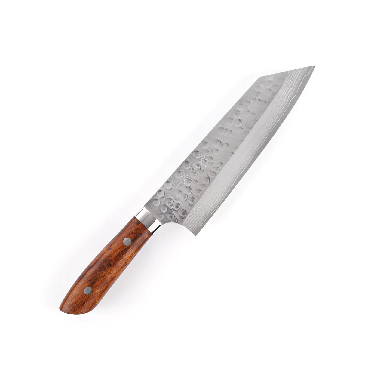 Takeshi Saji SRS13 Hammered Damascus Bunka 180mm with Ironwood Handle