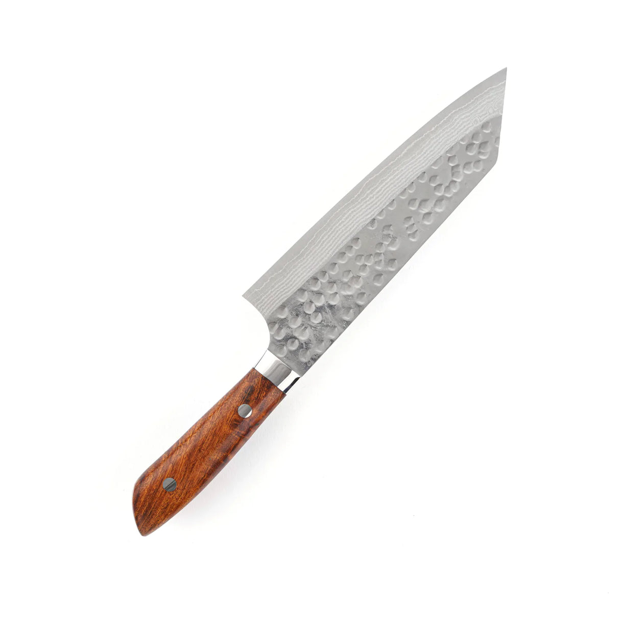 Takeshi Saji SRS13 Hammered Damascus Bunka 180mm with Ironwood Handle