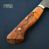 Tanaka SG2/R2 Western Santoku 165mm Spalted Maple with Teak wood saya