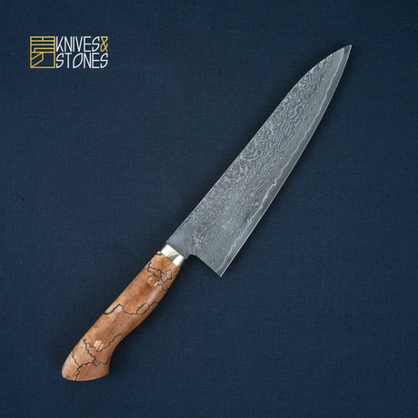 Tanaka SG2/R2 Western Gyuto 210mm Spalted Maple with Teak wood saya