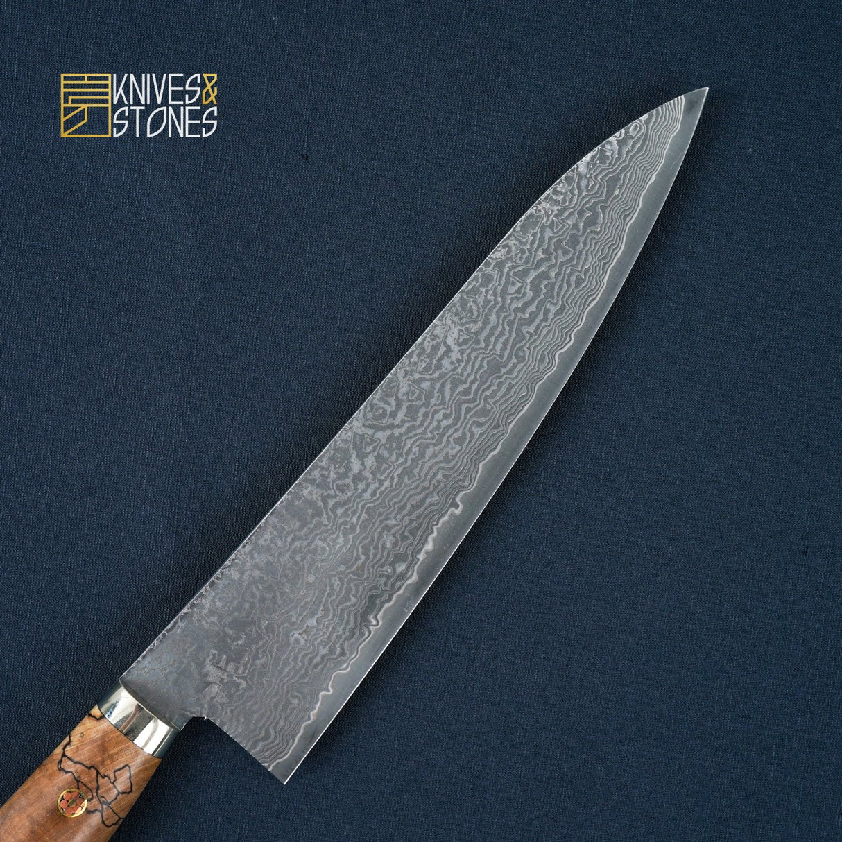 Tanaka SG2/R2 Western Gyuto 210mm Spalted Maple with Teak wood saya