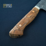 Tanaka SG2/R2 Western Gyuto 210mm Spalted Maple with Teak wood saya