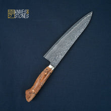 Load image into Gallery viewer, Tanaka SG2/R2 Western Gyuto 210mm Spalted Maple with Teak wood saya