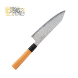 Hatsukokoro Sunaarashi VG10 Kurozome Bunka 180mm with Teak Wood Handle