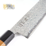 Hatsukokoro Sunaarashi VG10 Kurozome Bunka 180mm with Teak Wood Handle