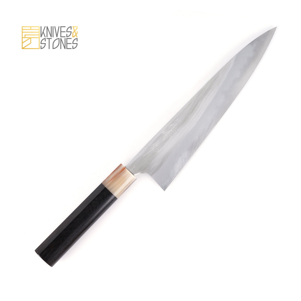 Mazaki Hon-Sanmai White 2 Gyuto 210/ 225/ 240 mm, with K&S Heart-shaped  Ebony Handle and Wenge Wood Saya