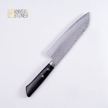 Load image into Gallery viewer, Masutani VG10 Damascus Santoku 170mm Western Handle  with FREE premium knife guard