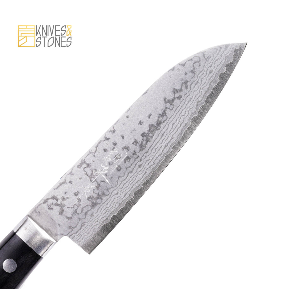 Masutani VG10 Damascus Small Santoku 135mm Western Handle with FREE premium knife guard