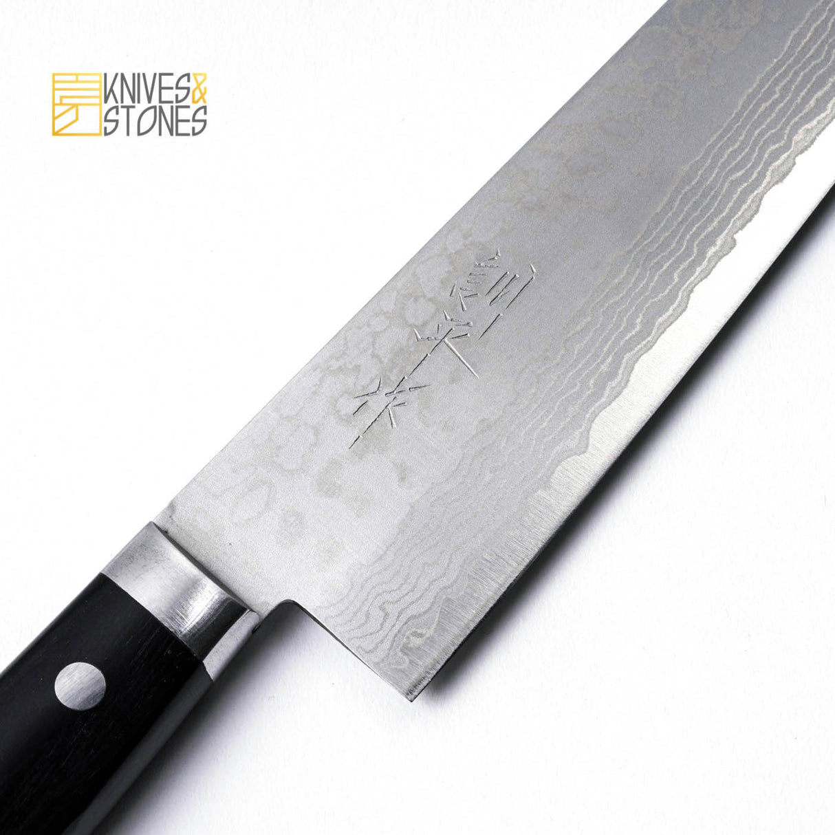 Masutani VG10 Damascus Small Santoku 135mm Western Handle with FREE premium knife guard