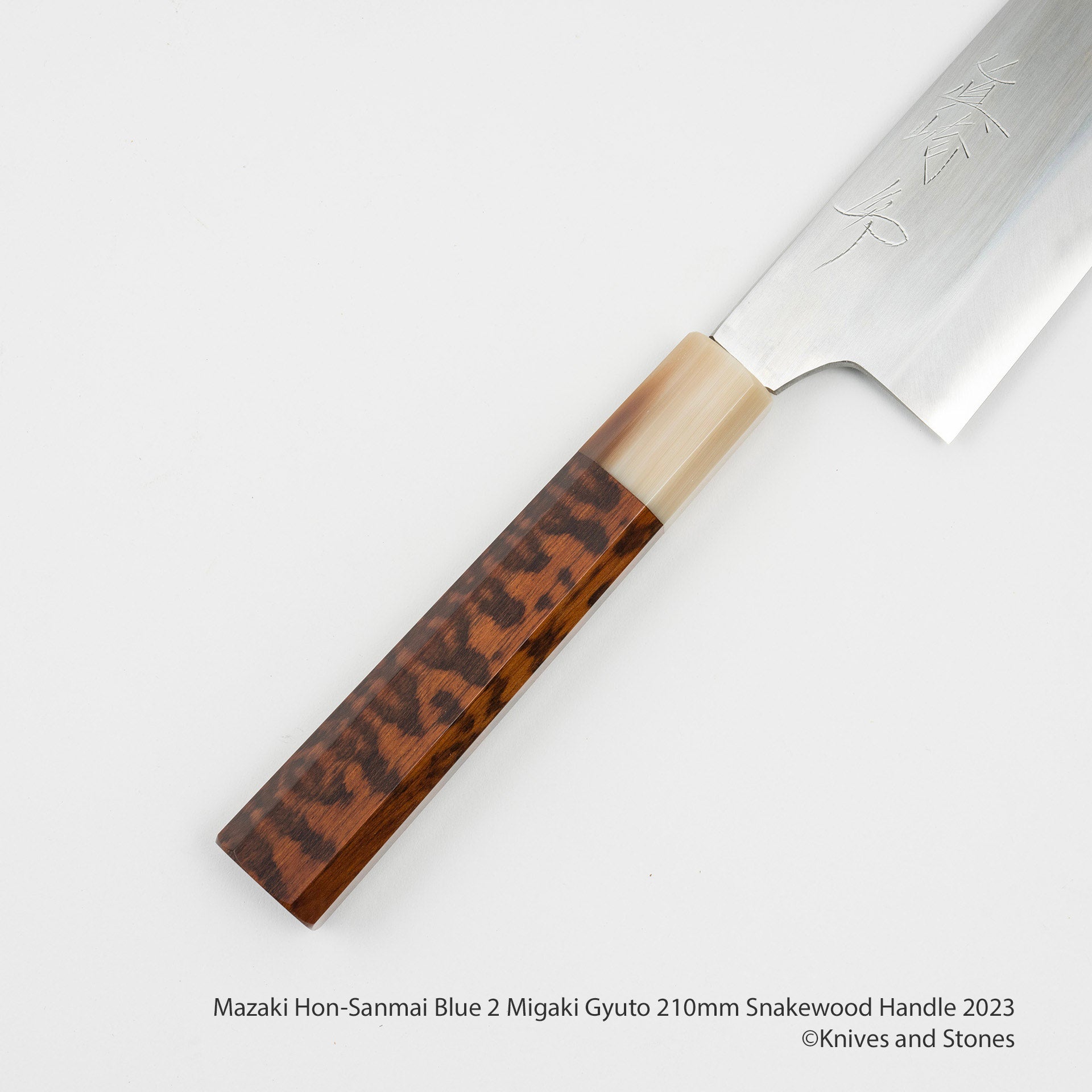 Mazaki Hon-Sanmai Blue 2 Gyuto 210 Snakewood Handle 2023