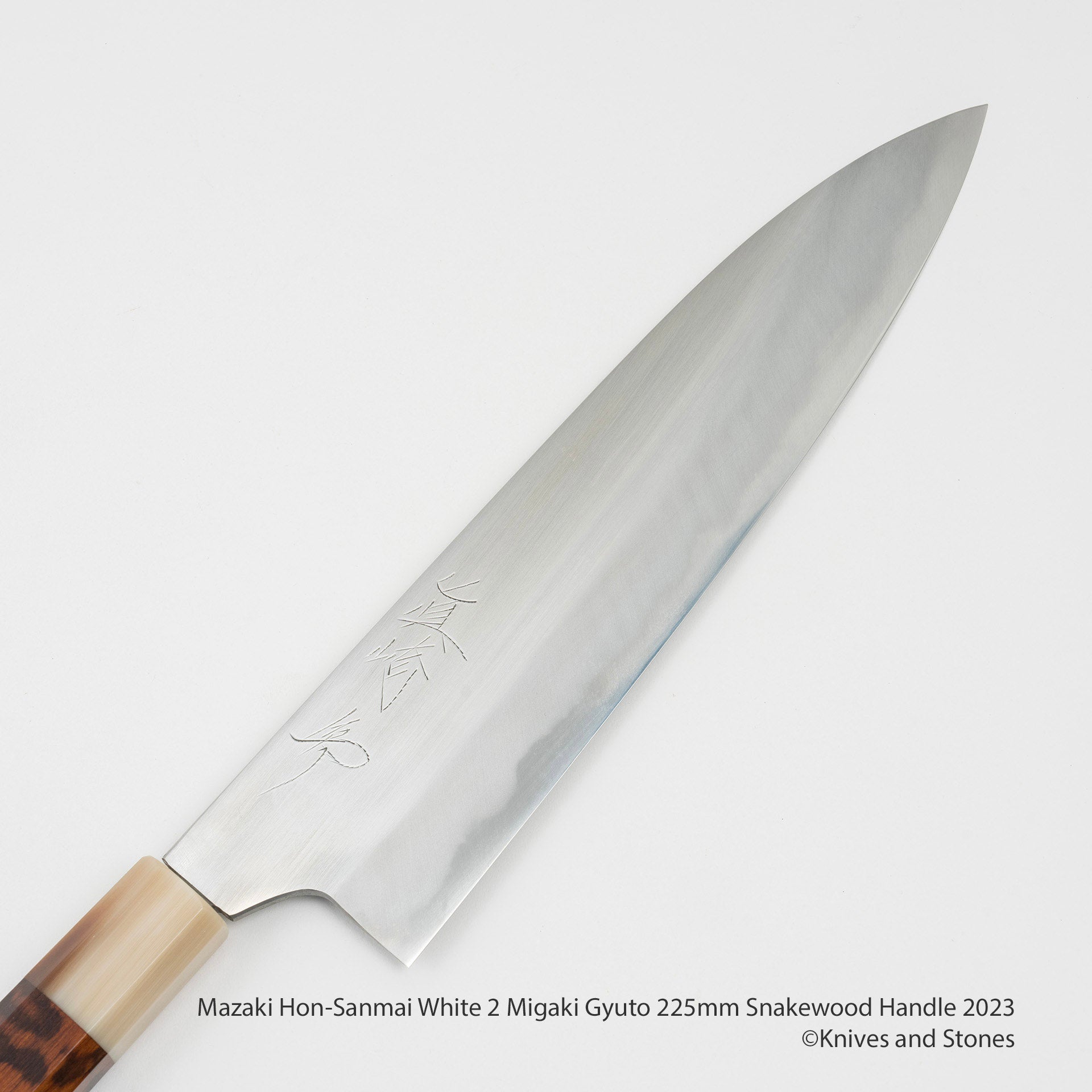 Mazaki Hon-Sanmai White 2 Gyuto 225mm Snakewood Handle 2023 – K&S