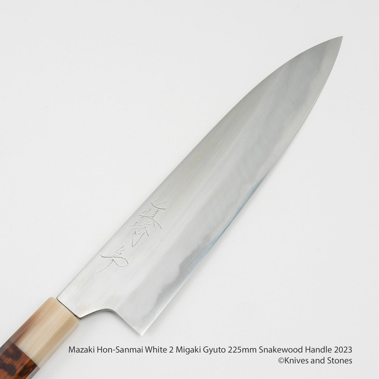 Mazaki Hon-Sanmai White 2 Gyuto 225mm Snakewood Handle 2023