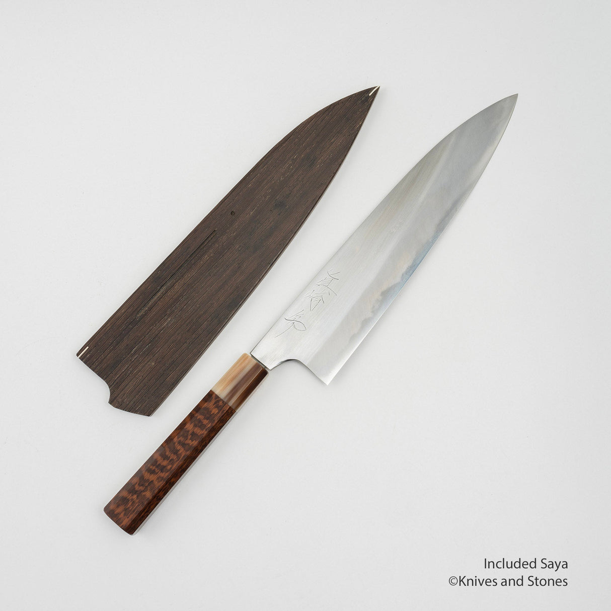 Mazaki Hon-Sanmai White 2 Gyuto 240mm Snakewood Handle 2023 Version