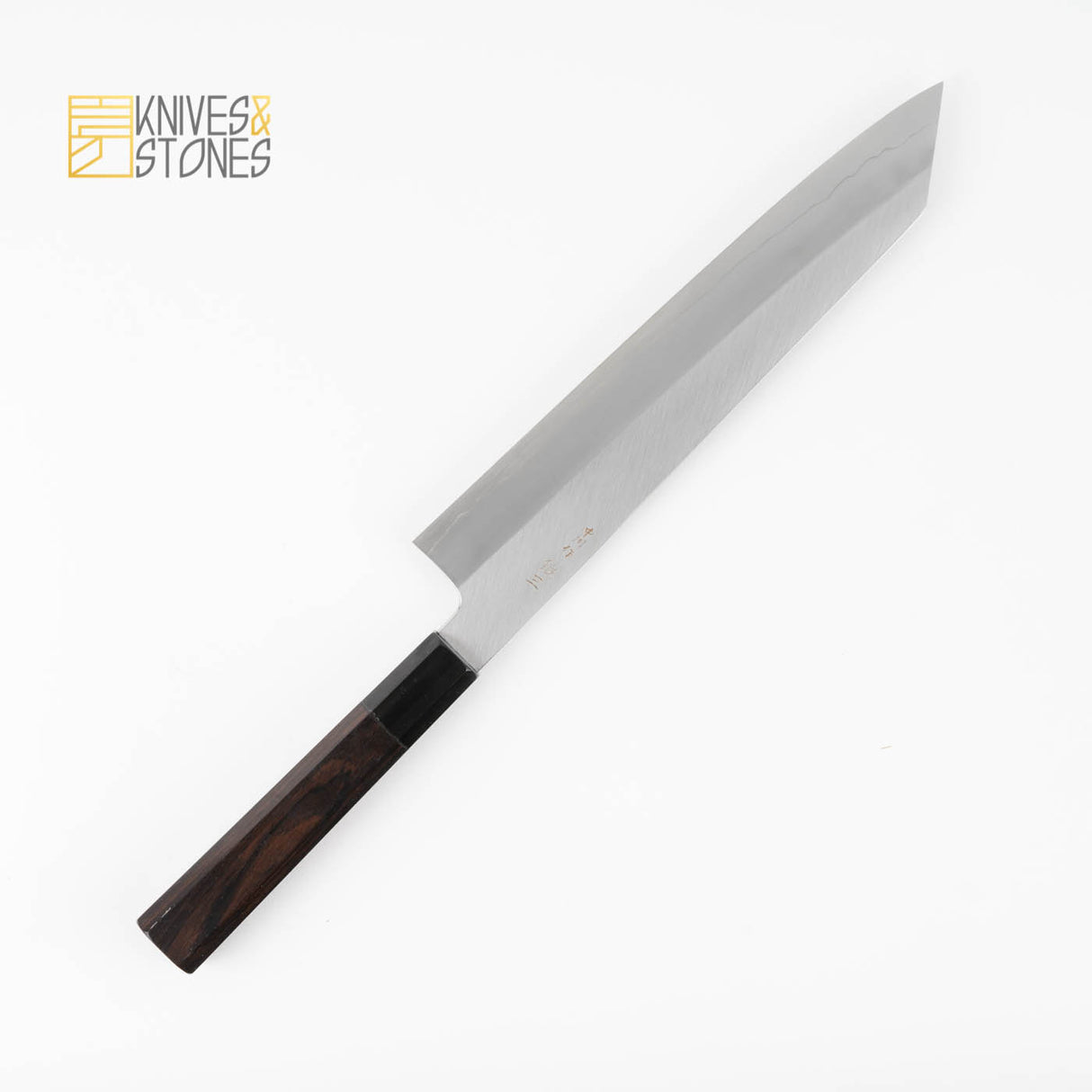 Nakagawa Ginsan Wide-bevel K-tip Gyuto (Kiritsuke) with K&S Ebony Handle