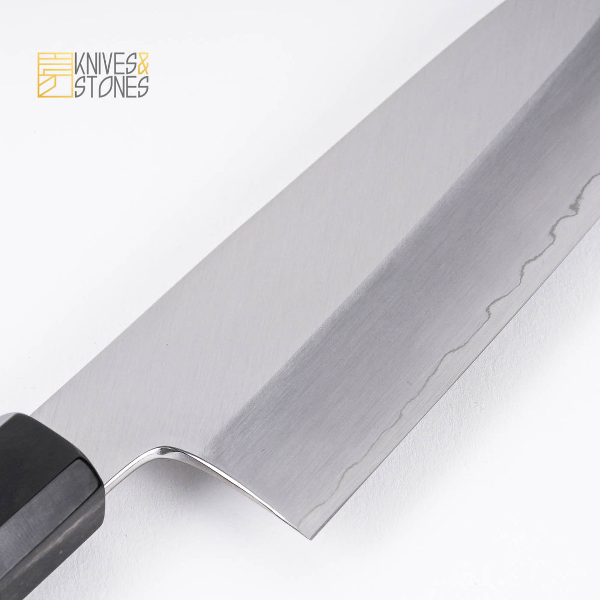 Nakagawa Ginsan Wide-bevel Santoku 170mm with K&S Ebony Handle