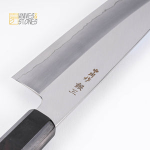 Nakagawa Ginsan Wide-bevel Santoku 170mm with K&S Ebony Handle