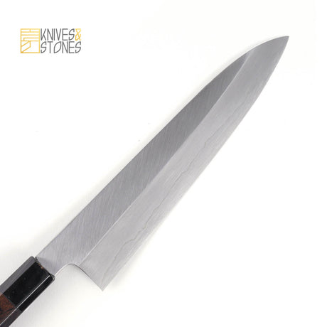 Nakagawa Ginsan Wide-bevel Gyuto with K&S Ebony Handle