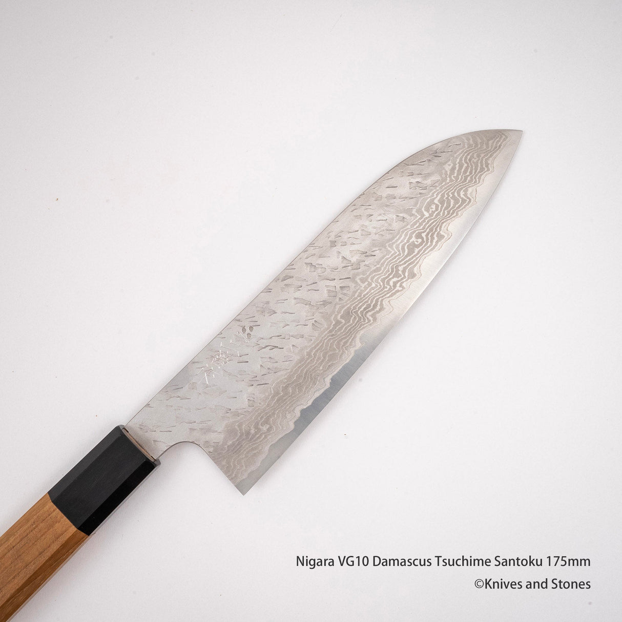 Nigara VG10 Damascus Tsuchime Santoku 175mm