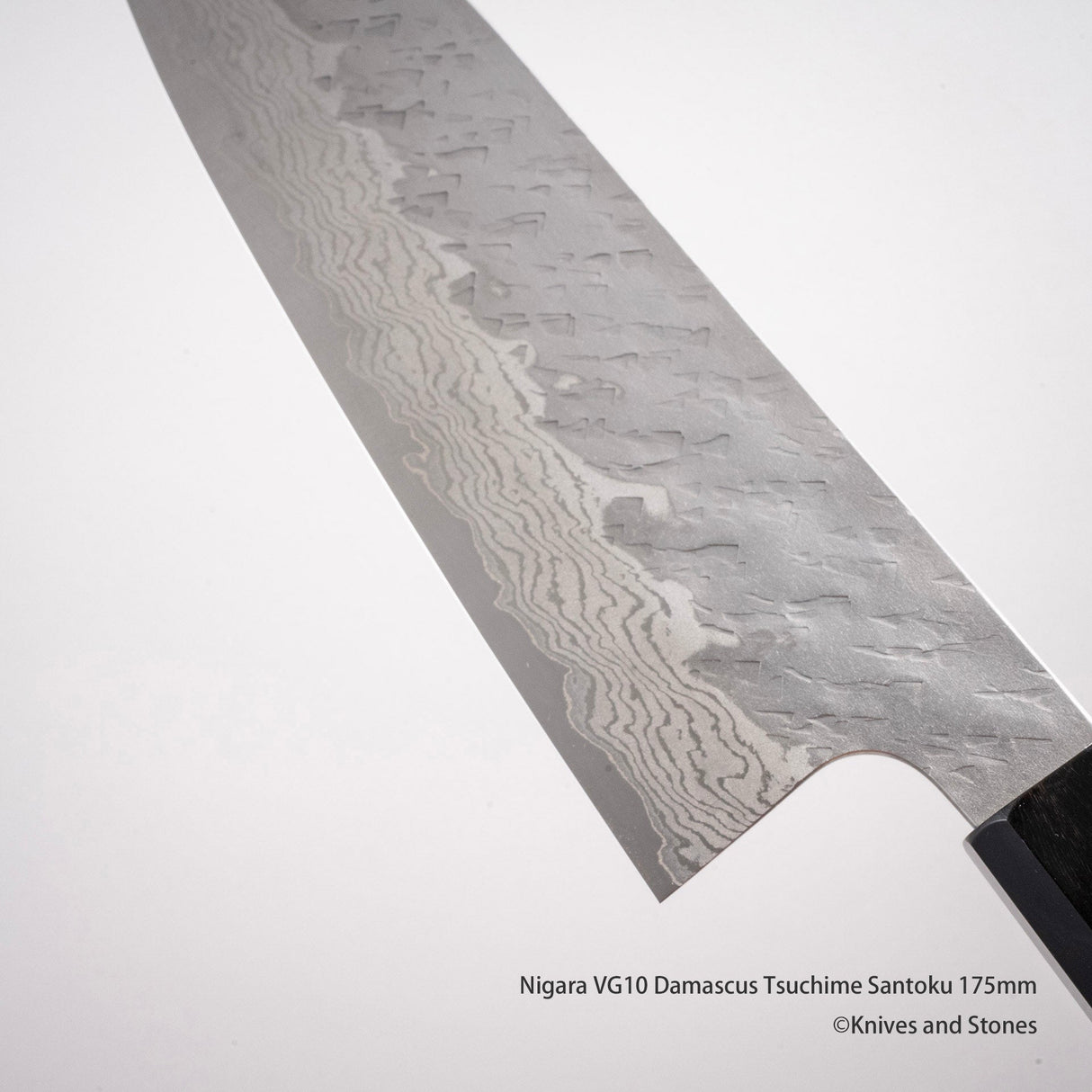 Nigara VG10 Damascus Tsuchime Santoku 175mm