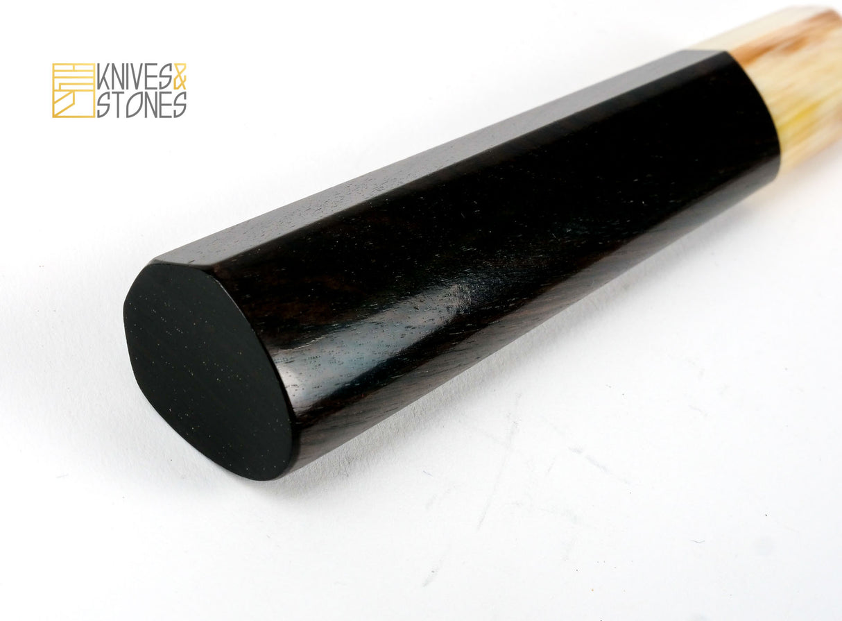 K&S Heart Shaped Ebony Blonde Horn Handle