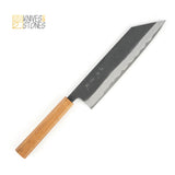 Shinko Seilan Aogami Super Steel Kurochi Finish K-tip Gyuto 210mm with Teakwood Handle