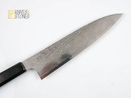 Sukenari ZDP189 Damascus Gyuto 210 mm with K&S Ebony handle and FREE Saya