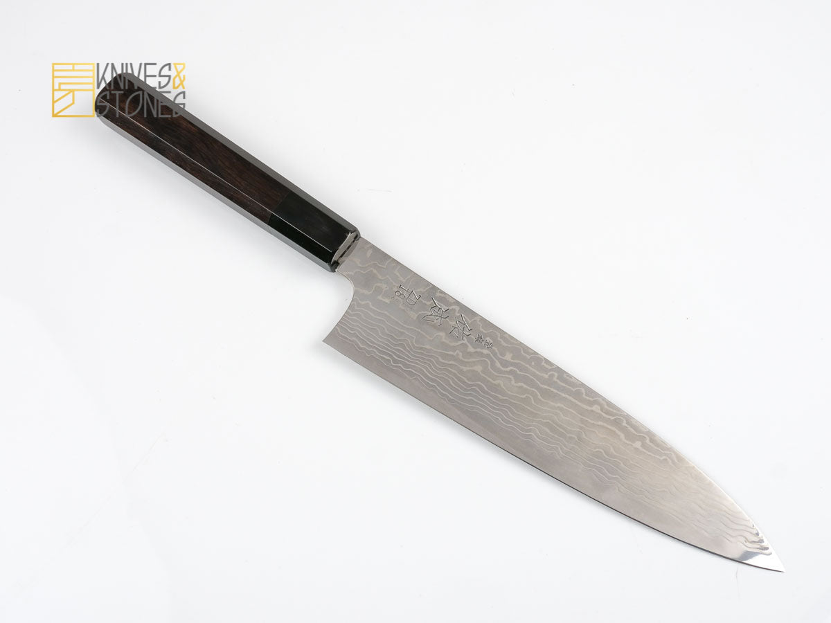 Sukenari ZDP189 Damascus Gyuto 210 mm with K&S Ebony handle and FREE Saya
