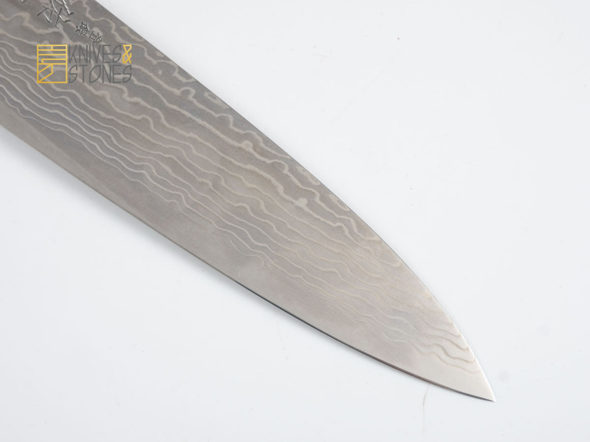 Sukenari ZDP189 Damascus Gyuto 210 mm with K&S Ebony handle and FREE Saya