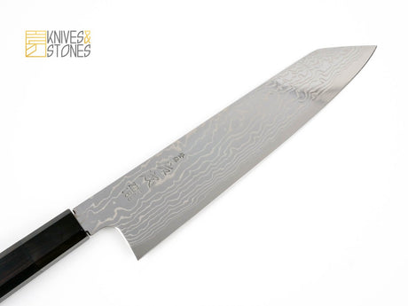Sukenari ZDP189 K-tip Damascus Gyuto 210 mm with K&S Ebony handle and FREE Saya