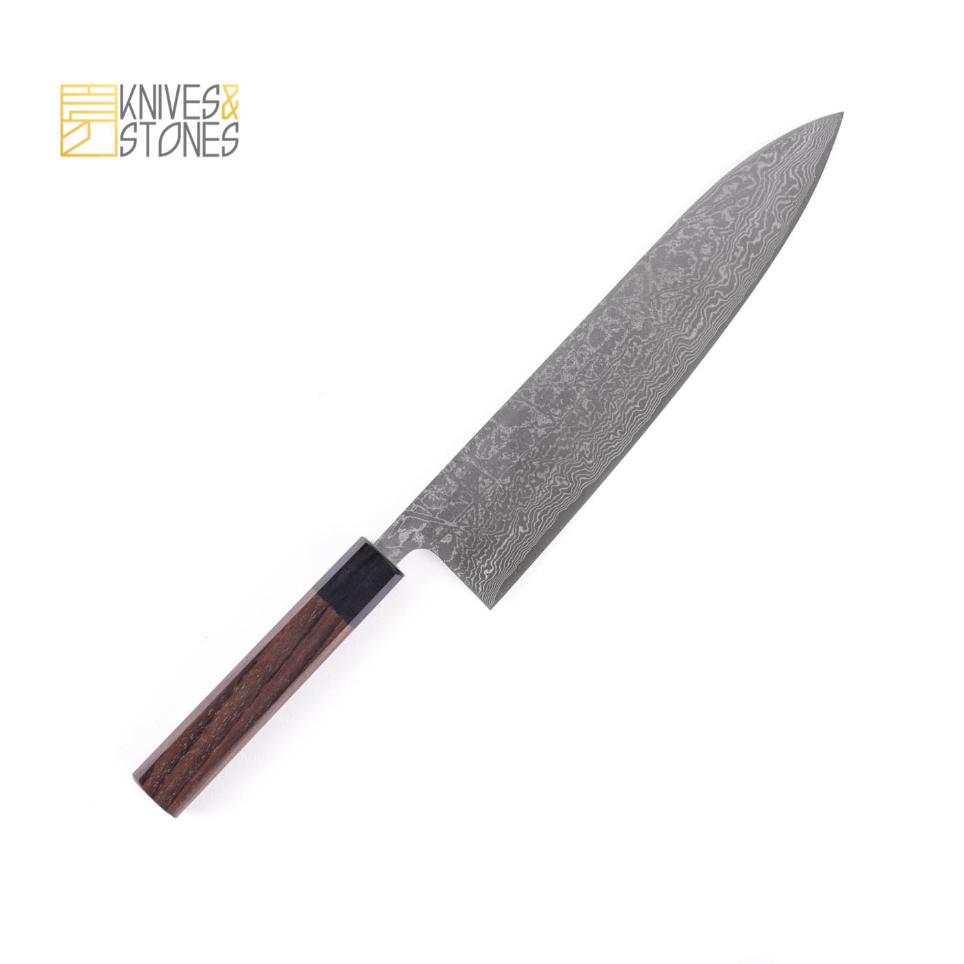 Japanese Chef Knife Gyuto- NIGARA - Stainless Ginsan - Damascus - w