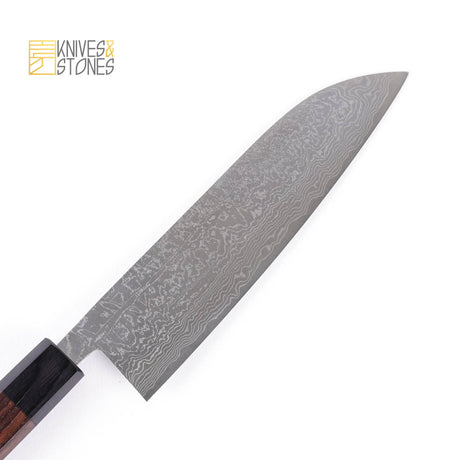 Syousin Suminagashi R2 Damascus Santoku 180mm by Shiro Kamo