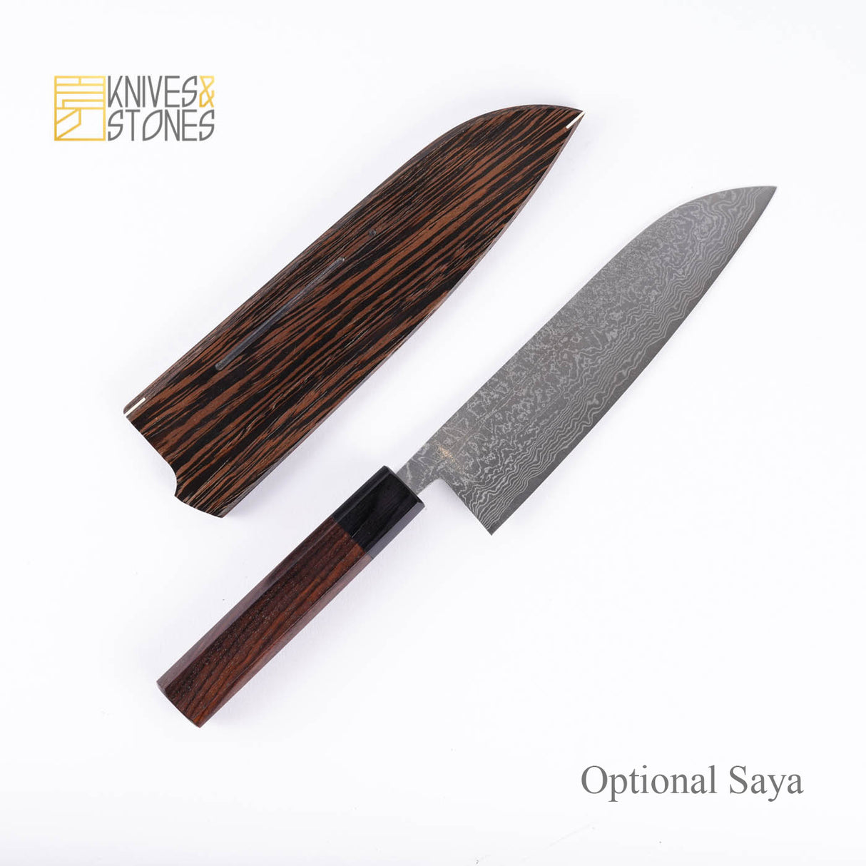 Syousin Suminagashi R2 Damascus Santoku 180mm by Shiro Kamo