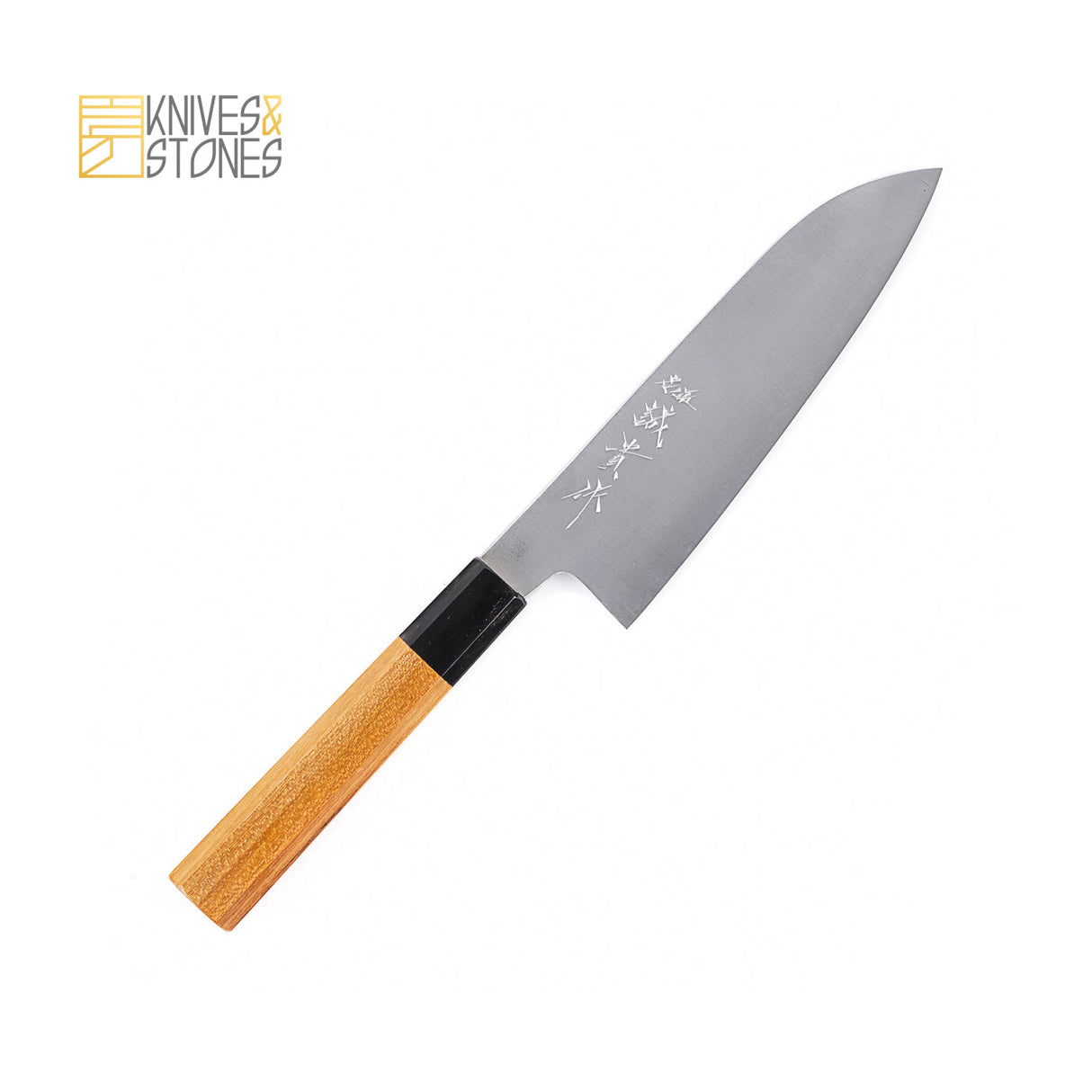 Tanaka Blue 2 Stainless Clad Migaki Finish Santoku 165/180mm