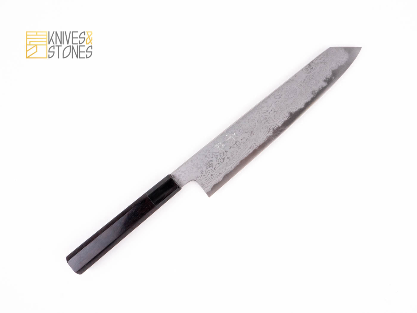 Sentan Blue 1 Damascus Kiritsuke 225mm with K&S Ebony handle