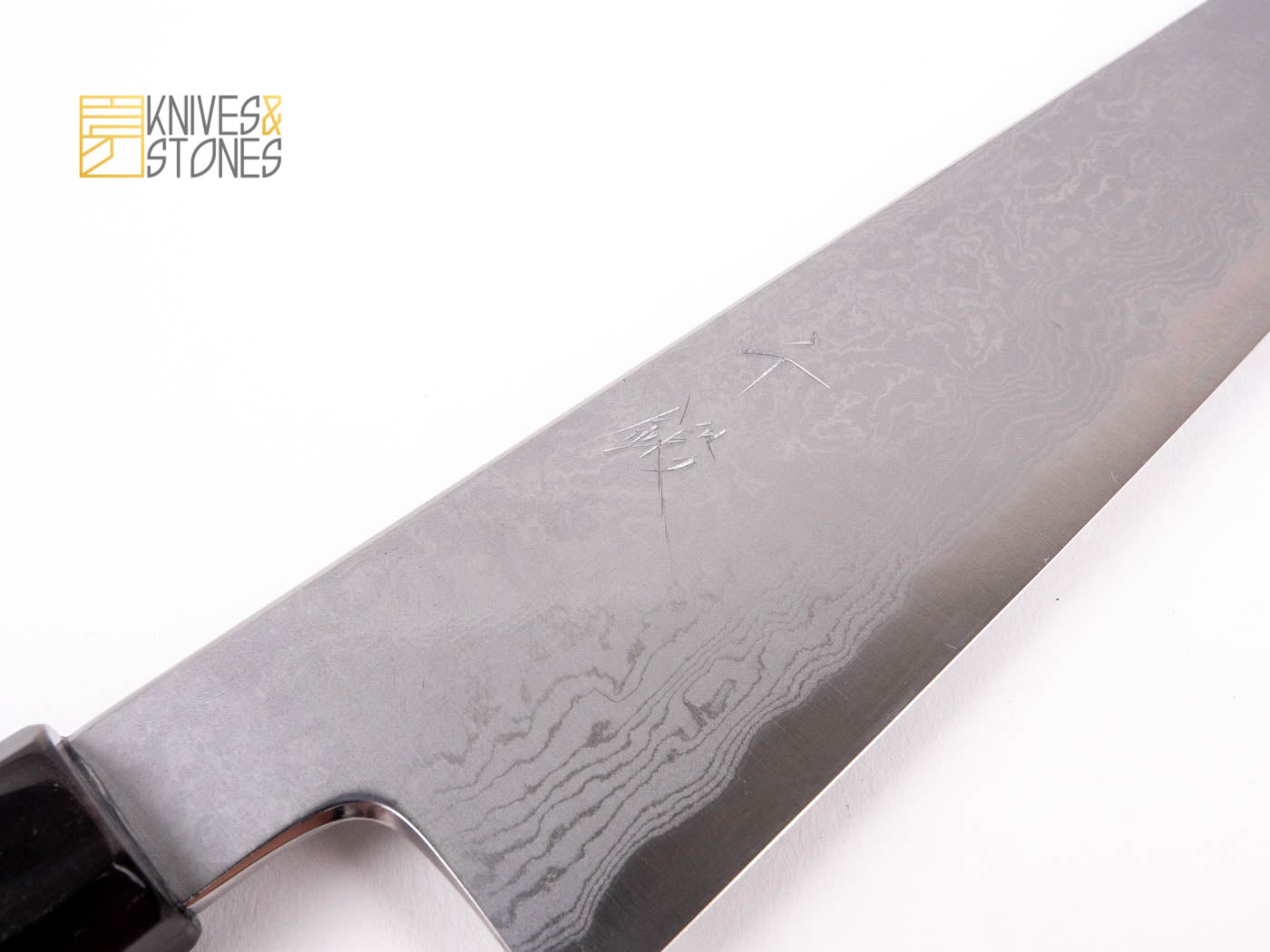 Sentan Blue 1 Damascus Kiritsuke 225mm with K&S Ebony handle
