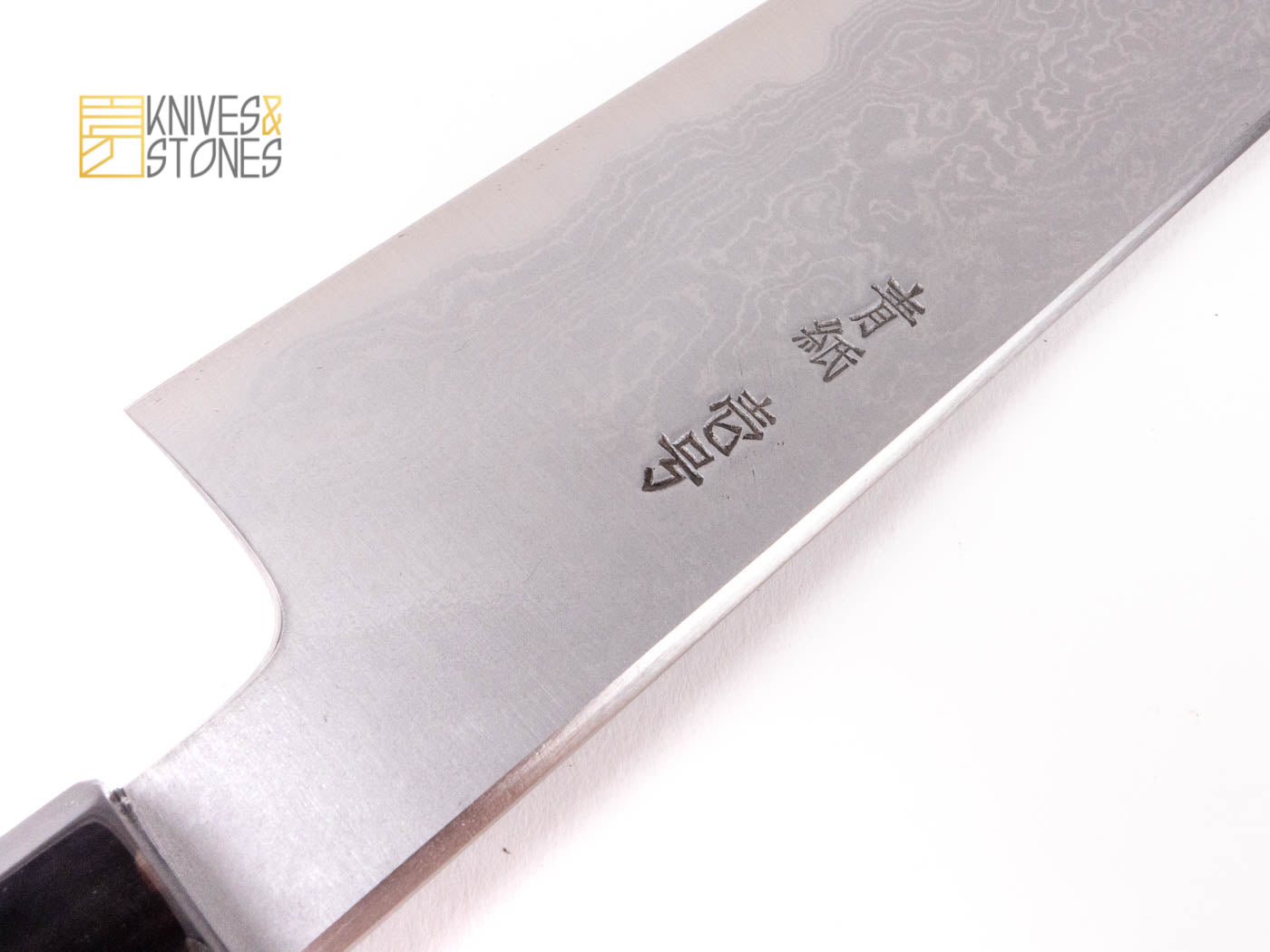 Sentan Blue 1 Damascus Kiritsuke 225mm with K&S Ebony handle, by